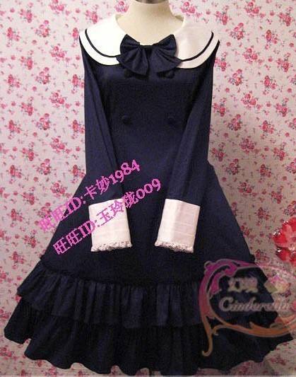 Round Collar Bow College Lolita Dress