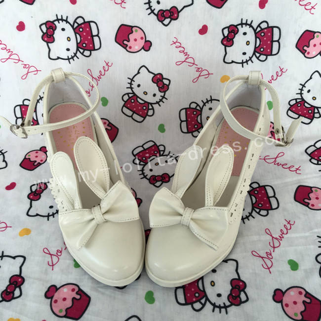 Sweet Matte White Lolita Heels Shoes