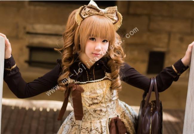 Princess Saddle Brown Face Framing Wig 2 Ponytails