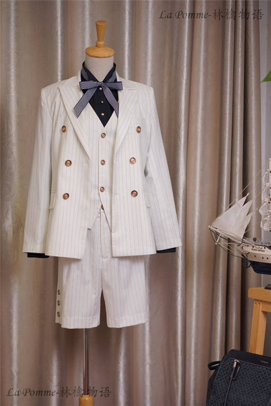 Stripe Series -Ouji Lolita Full Set [--Coat + Vest + Short Pants --]