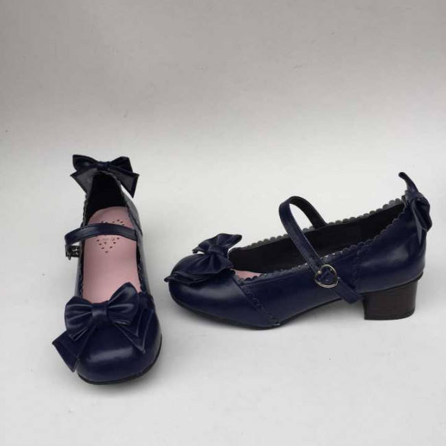 Light Coffee Bows Lolita Shoes