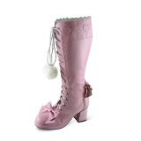 Sweet Pink Bows Lolita Boots