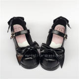 White Bow Platform Lolita Shoes