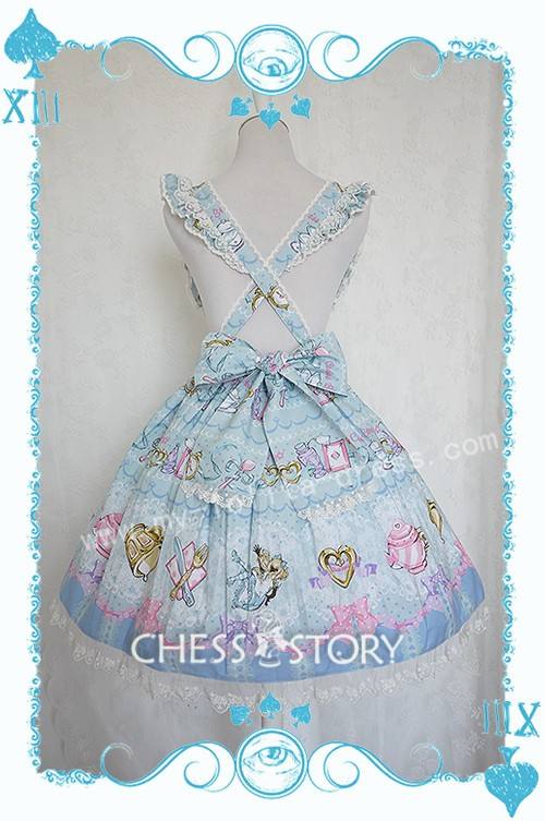 Chess Story Alice's Mad Tea Party Sweet Lolita Salopette