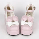Angelic Imprint- Sweet High Platform Lolita Shoes with Detachable Bow & Ears