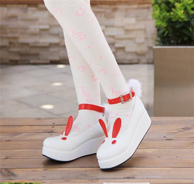 Angelic Imprint- Sweet High Platform Bunny Ears Lolita Shoes