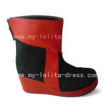 Red Black Middle Boots