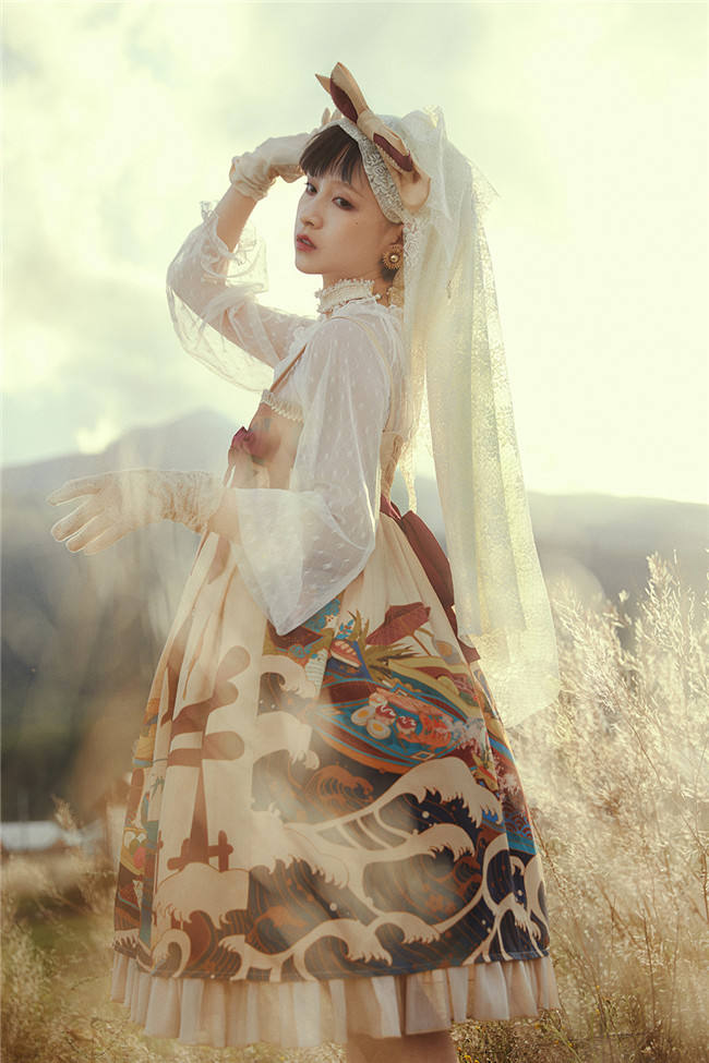 CEL Lolita ~Kaiseki Island Lolita JSK Super High Waist -Ready Made