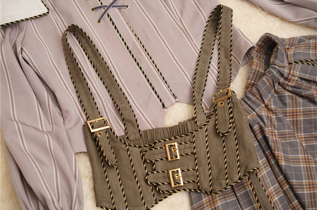 Junior Mechanic~ Classic Steam punk Lolita Blouse+Corset+Skirt Set -OUT