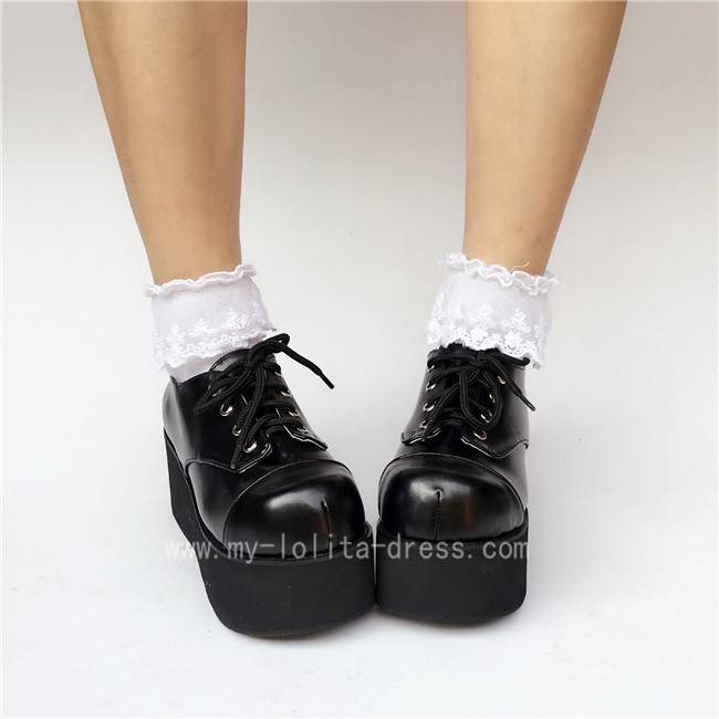 Gothic Matt Black Rivet High Platform Shoes