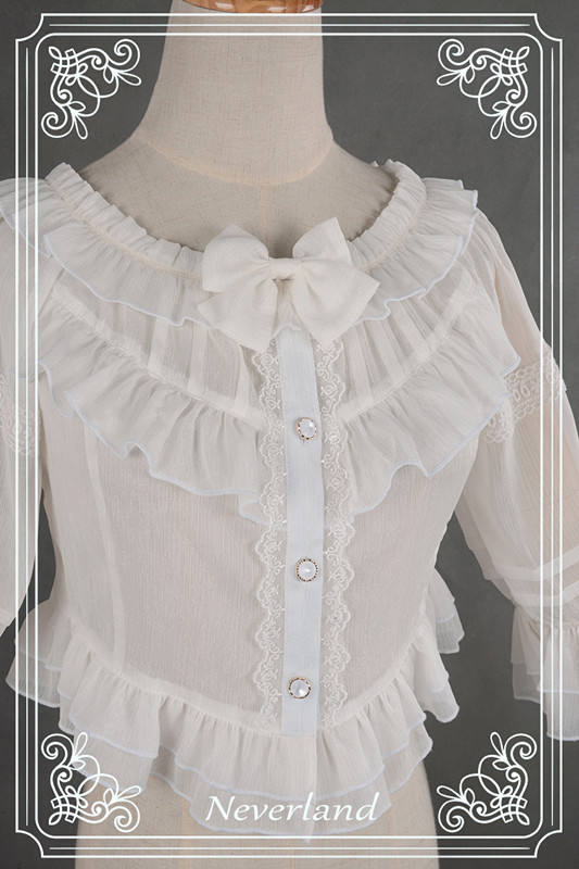 Neverland Lolita Chiffon Lolita Inner Short Blouse - For Summer