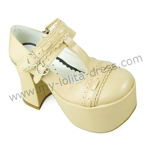 Sweet Cream T-straps Lolita Shoes