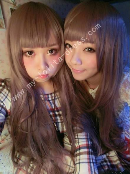 Purple Brown Curls Lolita Wig