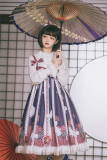 Japanese Paper Folding ~ Kimono Style Vintage Lolita JSK  Dark Purple Size L in Stock