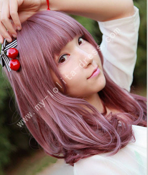 50cm Purple Red Bobo Lolita Wig