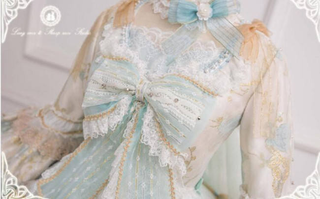 Ode to Love and Vows ~Luxury Lolita Fullset (OP + Necklace + Wristcuffs + Bonnet + Back Yarn) -Ready Made
