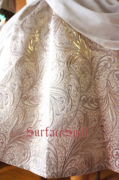 Surface Spell Gothic White Night Draped Chiffon OP