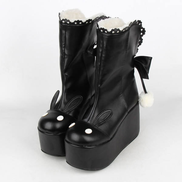 Angelic Imprint- Gothic Winter Velvet Lolita Short Boots - 2 Ways