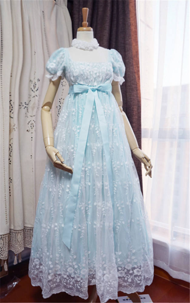 Josephine~ Gothic Chiffon Lolita High Waist Jumper Green XL - In Stock