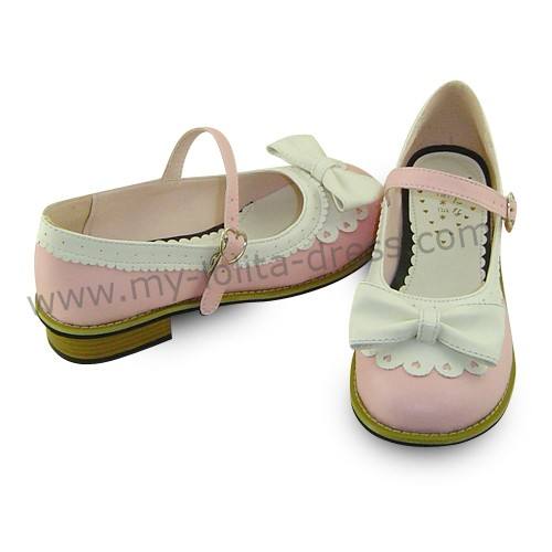 Pretty Bow Flower Flat Heel Lolita Shoes