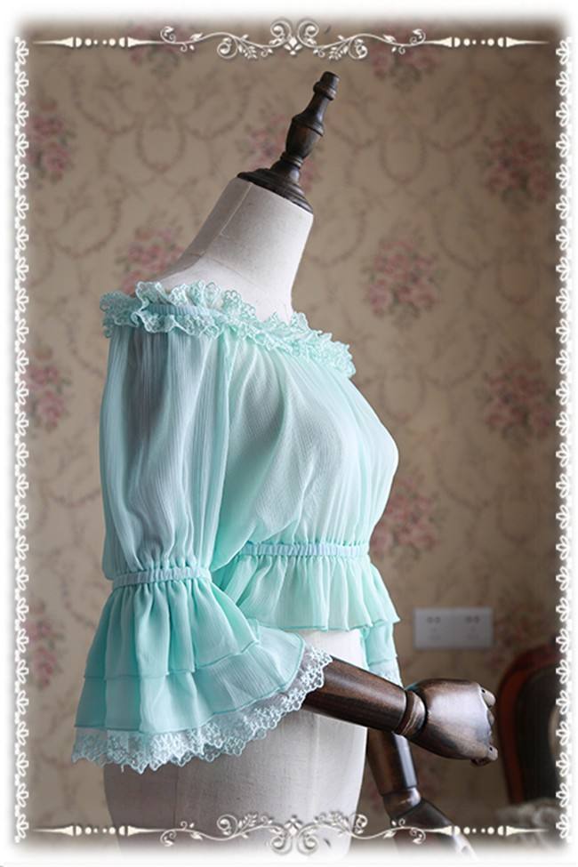 Infanta Hime Sleeves Chiffon Lolita Short Version Blouse