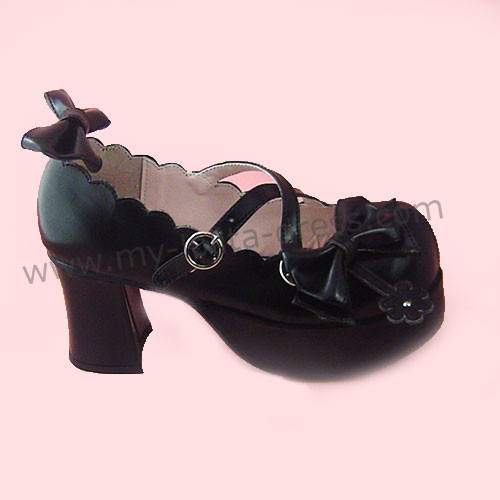 Removable Bows Cross Straps Lolita Shoes