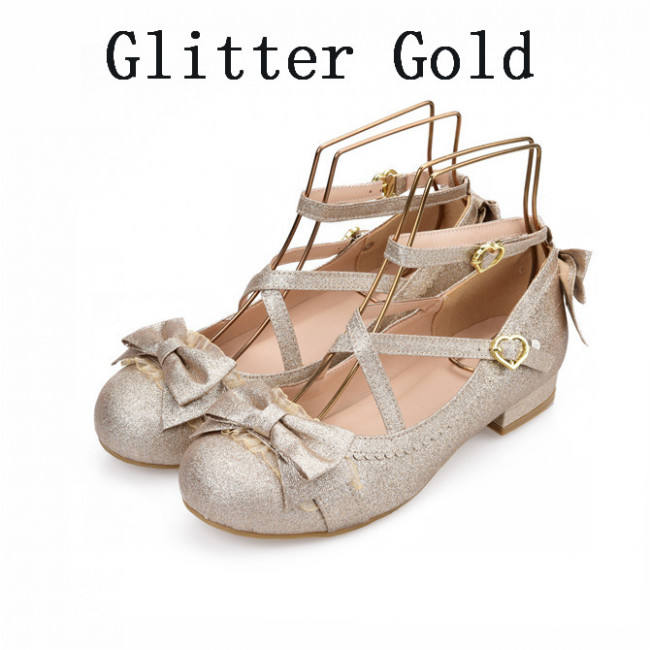 Falling Stars~ Sweet Bows Lolita 2.5cm Heels Shoes -Ready Made