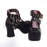 Black Double Straps Heels Lolita Shoes