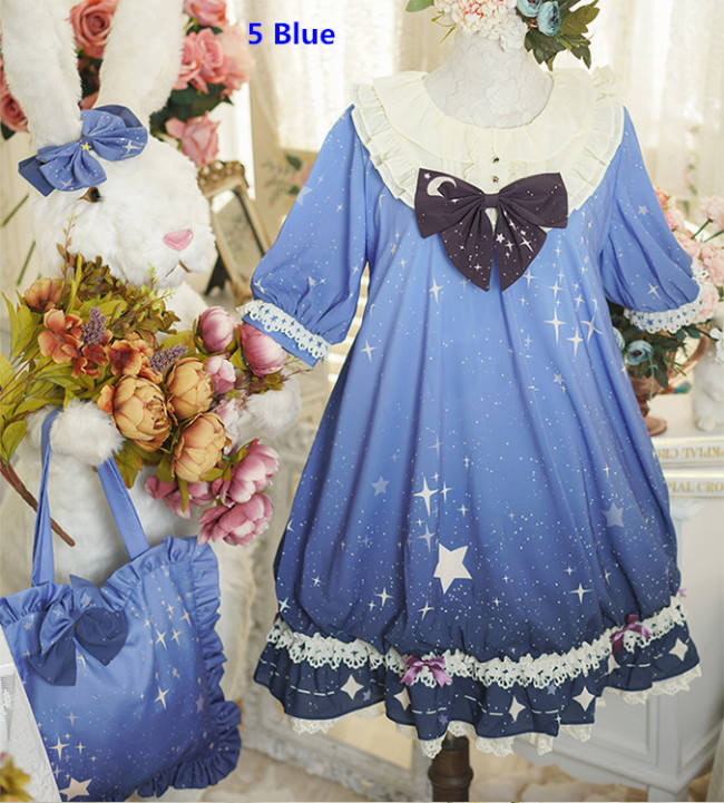 DianaStar Gradient Babydoll Lolita Dress Red OP 83CM In Stock-out