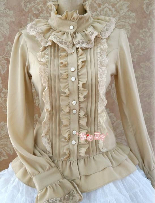 Sweet Ruffles Silk and Linen Lolita Shirt 5 Colors