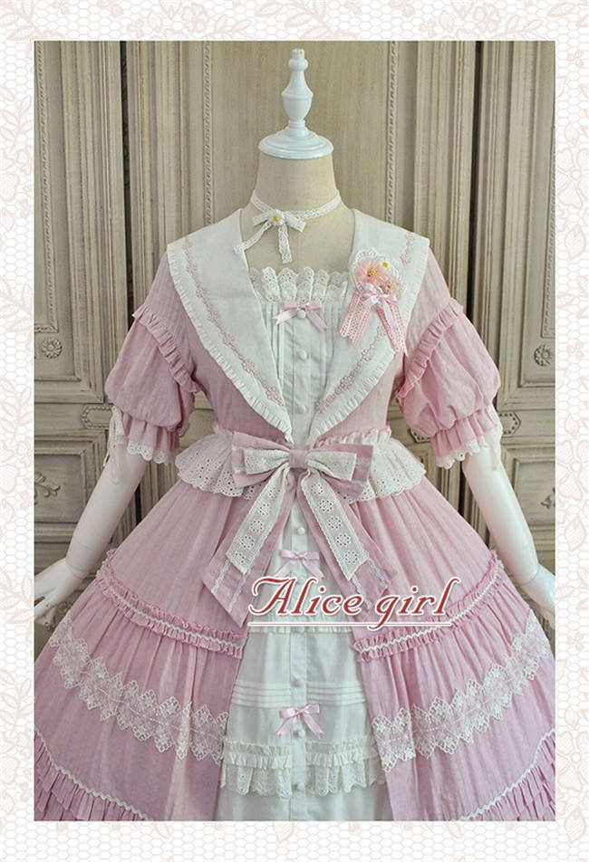 Alice Girl ~Sunflower Classic Lolita Short Sleeves OP - Green Size L - In Stock