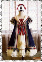 Classical Puppets ~White Snow Babydoll Style Daily Lolita OP -Ready Made
