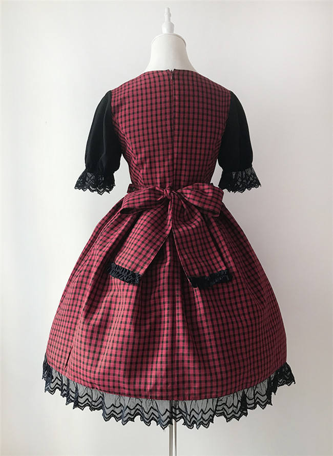 Little Devil~ Gingham Lolita Short Sleeves OP -Pre-order  Closed