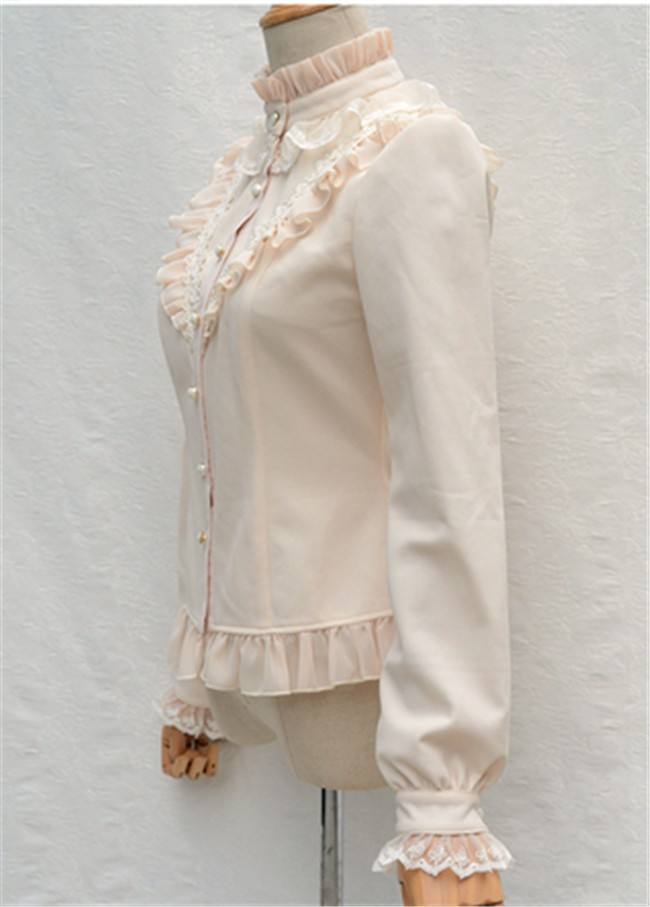 Vintage Thickening Thermal Stand Collar Lolita Blouse
