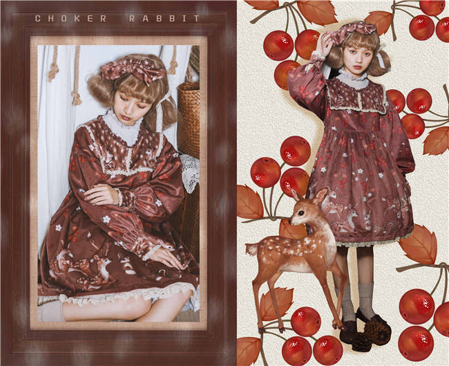 Berries Deer~ Sweet Lolita OP/JSK -Pre-order Closed