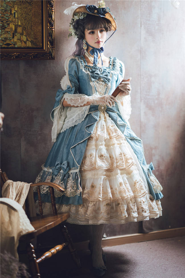 Miss Point ~ Elizabeth ~ Elegant Lolita OP Tea Party Version -Custom Tailor Available