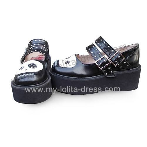 Black White Panda Girls Shoes