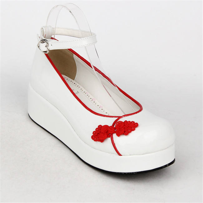 Angelic Imprint- Elegant Bow Embroidery Qi Lolita High Platform Shoes