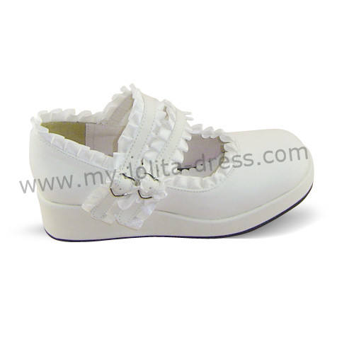 White Lace Lolita Platform Shoes