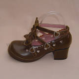 Light Brown Bows Antaina Tea Party Lolita Shoes Heels