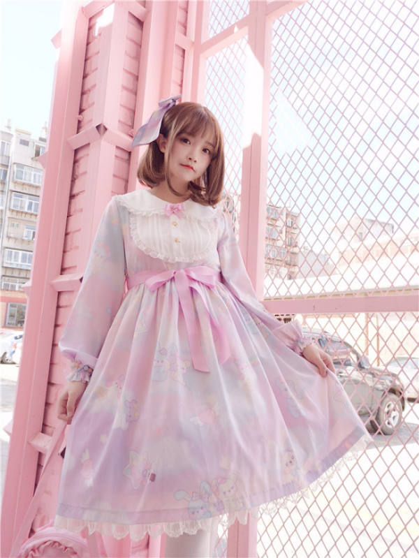 Rainbow Dream~ Soft Sweet Lolita OP for Adult/Children -Pre-order Closed