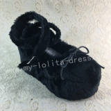 Sweet Black Fur Vamp Lolita High Platform