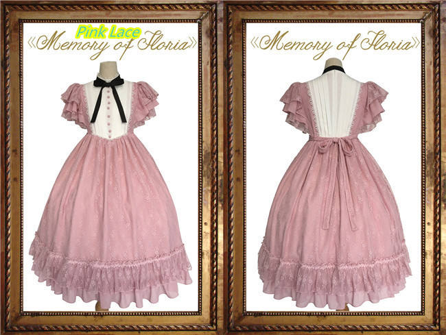 Memory of Floria~ Vintage Lolita OP Short/Long Version-Ready Made
