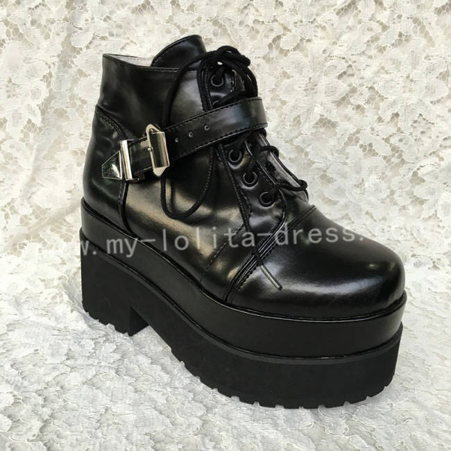 Sweet Black Lolita Heels Shoes with Platform