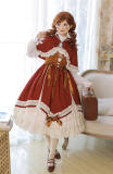 Little Red Riding Hood~ Vintage Lolita JSK + Cape Set ~Ready Made