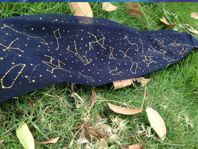 Yidhra -The Night of Galaxy- Gold-stamping Printed Lolita Tights for Summer - IN STOCK