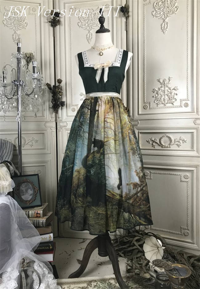 Pine Trees Forest Morning Vintage Lolita Dress-Ready Made