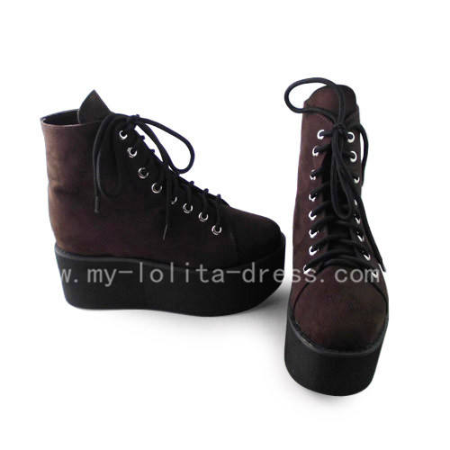 Brown Classic Wedges Lolita Girls Shoes
