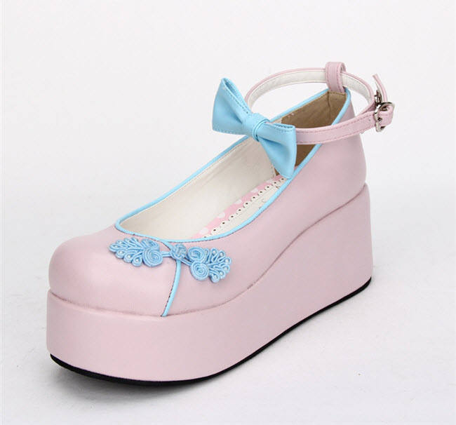 Angelic Imprint- Elegant Bow Embroidery Qi Lolita High Platform Shoes