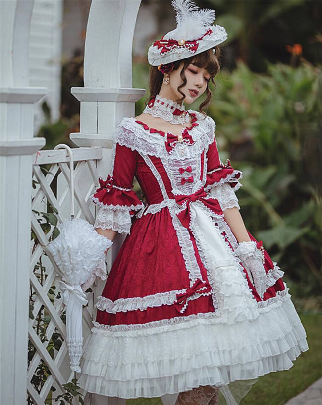 Moira~ Lolita Short Sleeves OP Dress -Sax Size XL In Stock